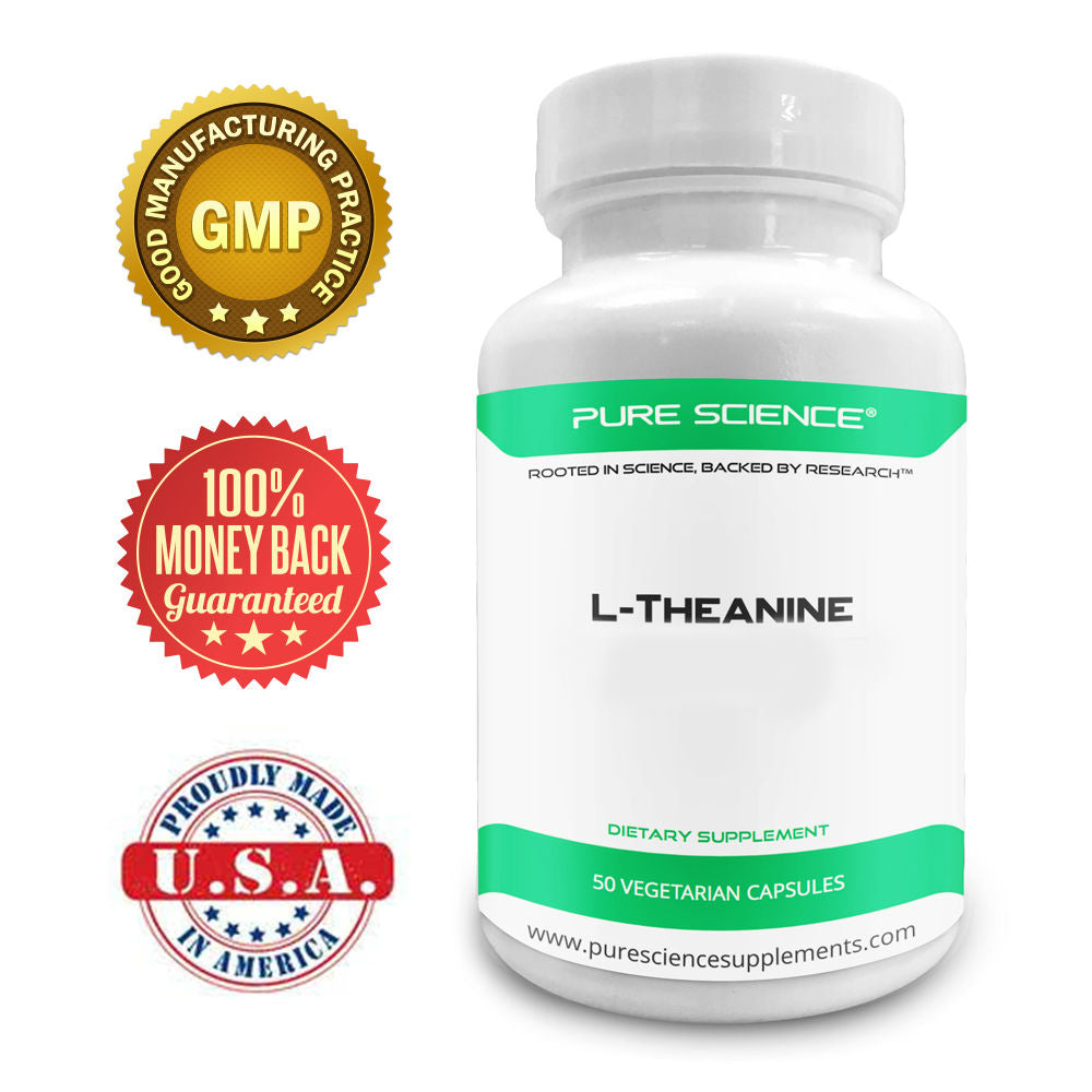 Pure Science L-Theanine Supplement 400mg - Promotes Relaxation & Healthy Stress Management - 60 Vegetarian Capsules