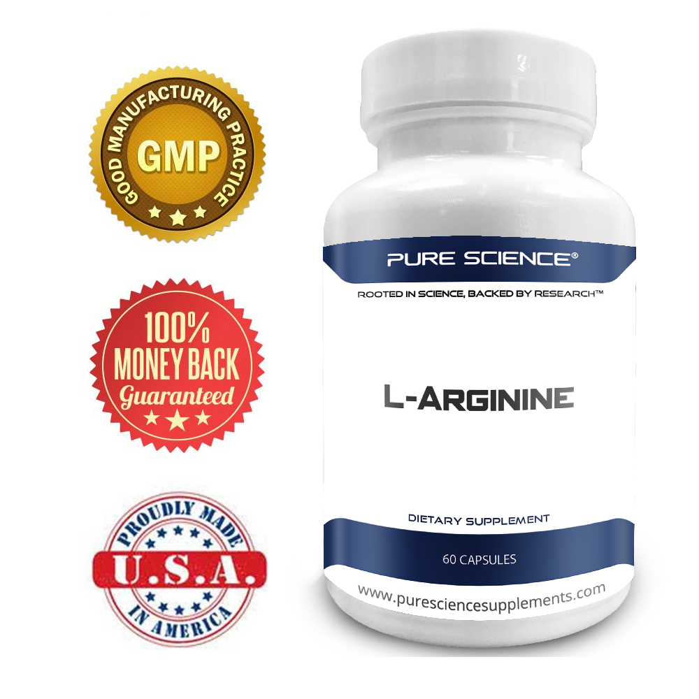 L-Arginine 1340mg - Nitric Oxide Booster with L-Citrulline & Essential Amino Acids - 60 Capsules